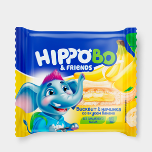 Пирожное с начинкой со вкусом банана «HIPPO BONDI & FRIENDS», 32 г