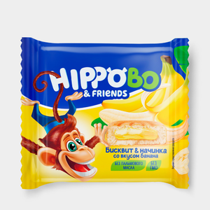 Пирожное с начинкой со вкусом банана «HIPPO BONDI & FRIENDS», 32 г