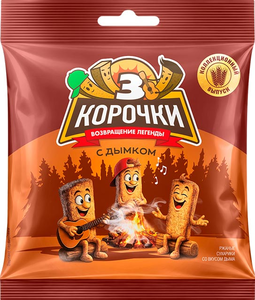 Сухарики «С дымком» «3 Корочки», 40 г