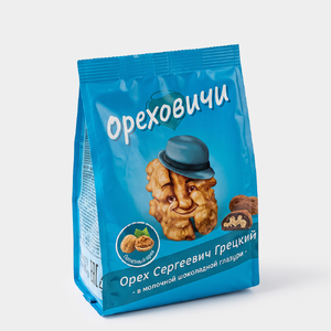 Конфеты «Орех Сергеевич Грецкий» в молочной шоколадной глазури «Ореховичи», 50 г Конфеты «Орех Сергеевич Грецкий» в молочной шоколадной глазури «Ореховичи», 50 г