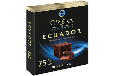 Шоколад Ecuador, содержание какао 75% «OZera», 90 г