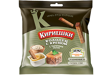 Сухарики со вкусом холодца с хреном и горчичным соусом  «Heinz» «Кириешки», 85 г