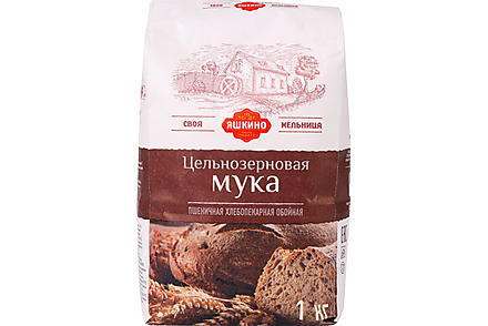 Мука пшеничная цельнозерновая «Яшкино», 1 кг