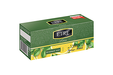 Lemon чай зелёный с лимоном, 25 пакетиков «ETRE», 50 г