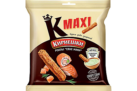 Сухарики со вкусом  роллов «Сяке маки» и с соусом со вкусом васаби «Heinz «Кириешки Maxi», 75 г