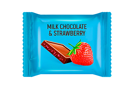 Молочный шоколад  Milk & Strawberry с клубничными криспами «O'Zera» (коробка 1,2 кг)