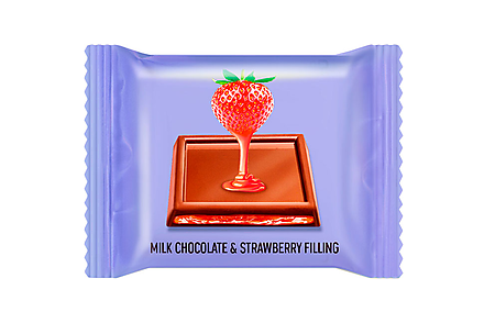 Молочный шоколад с желейной клубничной начинкой Milk & Strawberry filling «OZera» (коробка 1,2 кг)