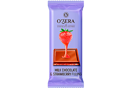 Молочный шоколад с желейной клубничной начинкой Milk & Strawberry filling «OZera», 24 г