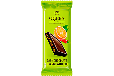 Темный шоколад Dark & Orange with chili с апельсиновыми криспами и перцем чили «OZera», 24 г
