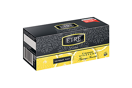 Чай чёрный с лимоном, 25 пакетиков «ETRE», 50 г