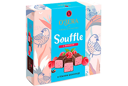 Конфеты Souffle с малиной в тёмном шоколаде «OZera», 360 г