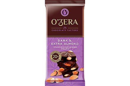 Шоколад горький с цельным миндалем Dark & Extra Almond «OZera», 90 г
