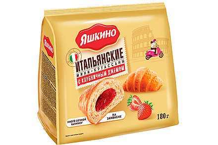Мини-круассаны с клубничным джемом «Яшкино», 180 г