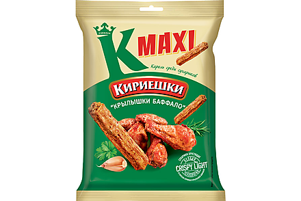 Сухарики со вкусом крылышек Баффало «Кириешки Maxi», 60 г