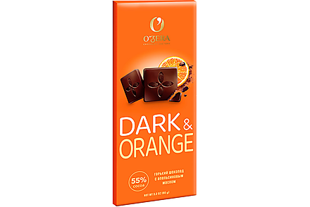 Шоколад горький с апельсиновым маслом Dark&Orange «O'Zera», 90 г