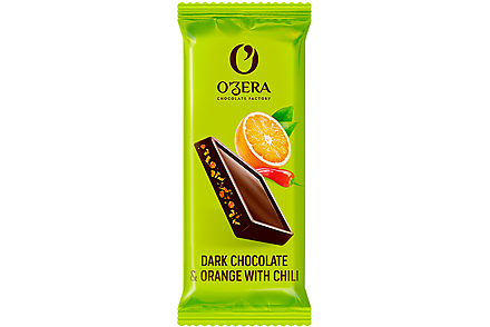 Темный шоколад Dark & Orange with chili с апельсиновыми криспами и перцем чили «O'Zera», 24 г