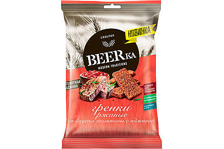 Гренки со вкусом телятины с аджикой «Beerka», 60 г