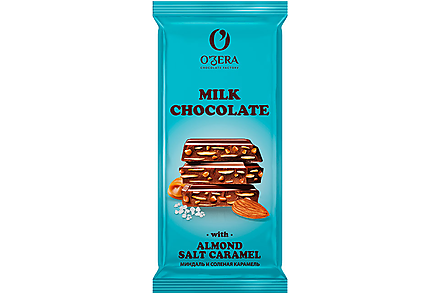 Шоколад Milk chocolate with Almonds salt caramel «O'Zera», 90 г
