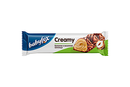 Батончик вафельный Creamy в молочном шоколаде «BabyFox», 23 г