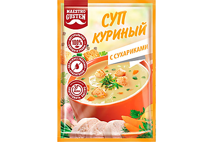 Суп моментального приготовления куриный с сухариками «Maestro Gusten», 16 г