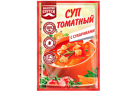 Суп моментального приготовления томатный с сухариками «Maestro Gusten», 16 г