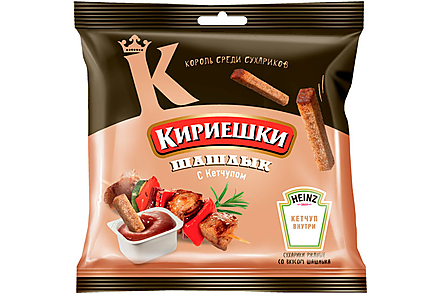Сухарики со вкусом шашлыка и кетчупом  «Heinz» «Кириешки», 85 г