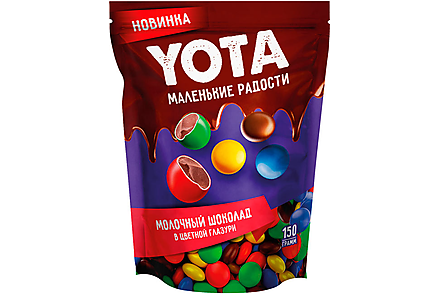 Драже молочный шоколад в цветной глазури «Yota», 150 г