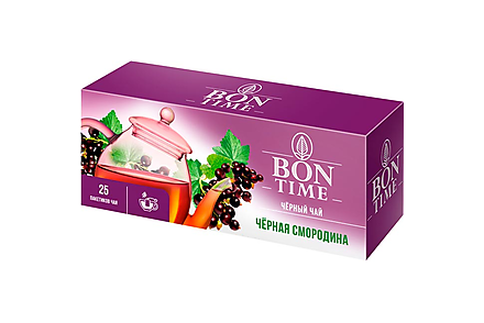 Чай черный «Чёрная смородина», 25 пакетиков «Bontime», 37,5 г