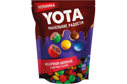 Драже молочный шоколад в цветной глазури «Yota», 135 г