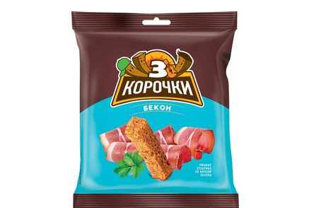 Сухарики со вкусом бекона «3 Корочки», 40 г Сухарики со вкусом бекона «3 Корочки», 40 г