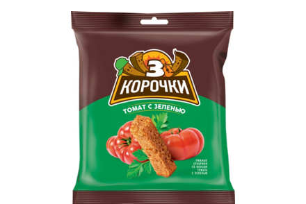 Сухарики со вкусом томата и зелени «3 Корочки», 40 г