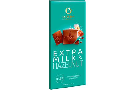 Шоколад молочный Extra milk & Hazelnut «O'Zera», 90 г