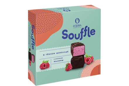 Конфеты Souffle с малиной в тёмном шоколаде «O'Zera», 360 г