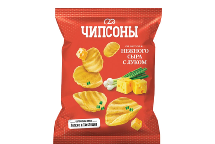 Чипсы со вкусом нежного сыра с луком «Чипсоны», 90 г