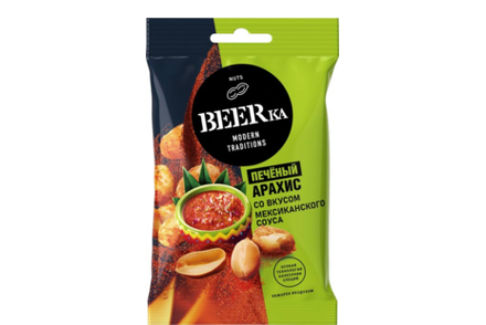 Арахис печёный со вкусом мексиканского соуса «Beerka», 90 г