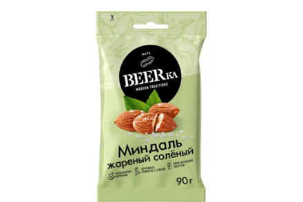 Миндаль жареные соленые «Beerka», 90 г