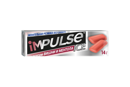 Жевательная резинка со вкусом вишни и ментола «Impulse ICE», 14 г
