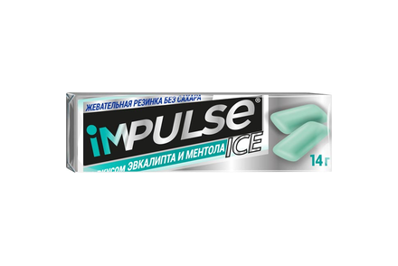 Жевательная резинка со вкусом эвкалипта и ментола «Impulse ICE», 14 г