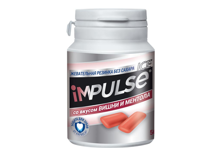 Жевательная резинка со вкусом вишни и ментола «Impulse ICE», 56 г