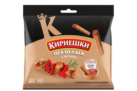 Сухарики со вкусом шашлыка и кетчупом  «Calve» «Кириешки», 85 г