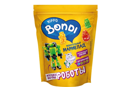 Мармелад жевательный с игрушкой «Роботы» «HIPPO BONDI & FRIENDS», 100 г