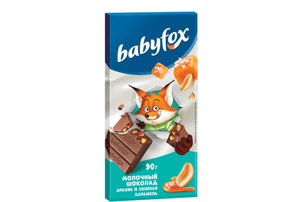 Молочный шоколад с арахисом и солёной карамелью «BabyFox», 90 г Молочный шоколад с арахисом и солёной карамелью «BabyFox», 90 г