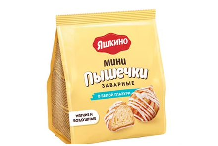 «Заварные пышечки» в белой глазури «Яшкино», 153 г