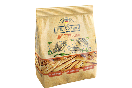 Крекер «Палочки с солью» «Nina Farina», 145 г