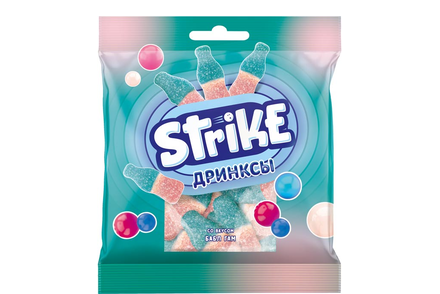 Мармелад жевательный «Дринксы» со вкусом бабл-гам «Strike», 70 г Мармелад жевательный «Дринксы» со вкусом бабл-гам «Strike», 70 г