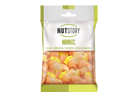 Кешью, миндаль, фундук и цукаты ананаса «NutStory», 43 г