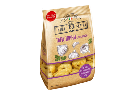 Тараллини  с чесноком «Nina Farina», 180 г