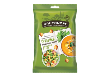 Сухарики с прованскими травами для салатов и супов «Крутоноф», 100 г Сухарики с прованскими травами для салатов и супов «Крутоноф», 100 г