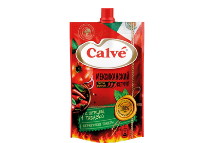 Кетчуп «Мексиканский» с перцем табаско «Calve», 350 г