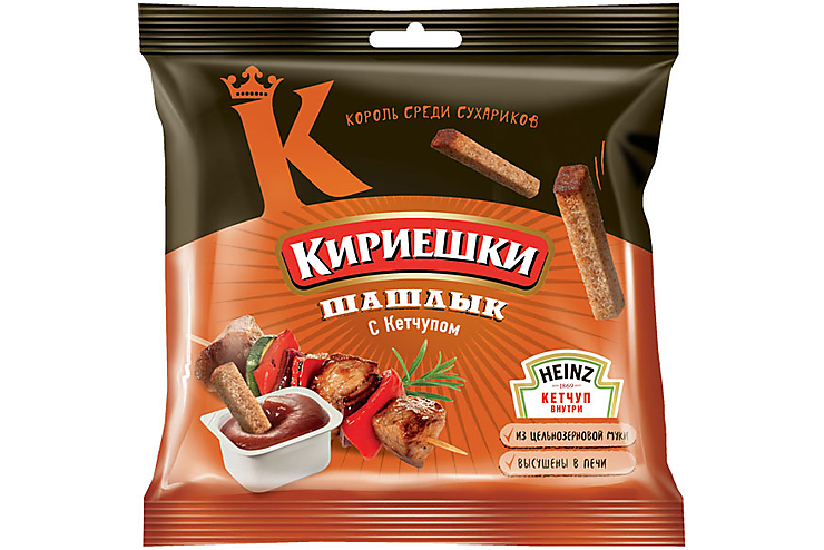 Сухарики со вкусом шашлыка и кетчупом  «Heinz» «Кириешки», 85 г